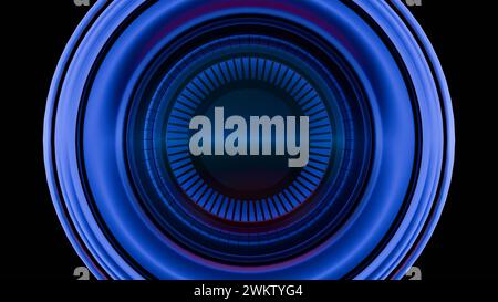 A close-up of a camera lens with multi-colored light painting effects, creating a vibrant and artistic interpretation of the lens's function and beaut Stock Photo