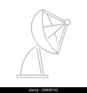 Satellite Dish Line Icon Stock Vector