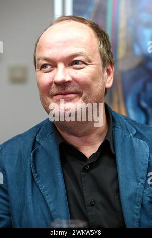 Jens Wawrczeck („Peter Shaw“) attends Jubiläums-Pressegespräch 40 Jahre Die drei ??? zur Record Release Party der 200. Folge , RBB Masurenallee 8-14, Stock Photo