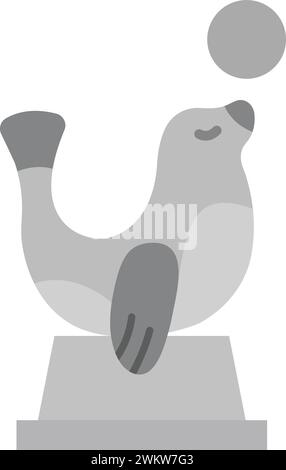 Sea Dog Performing icon vector image. Stock Vector