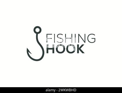 Fish with Hook Fishing Angler logo design Stock Vector Image & Art