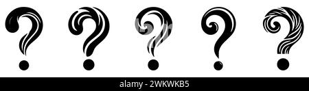 Question marks. Big set of black and white question marks Stock Vector ...