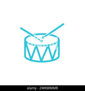 The Drum icon. From blue icon set Stock Vector