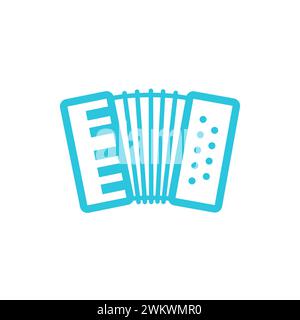 Accordion Icon. From blue icon set. Stock Vector
