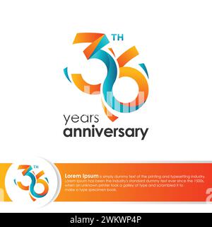 36th Anniversary logotype design colorful design template. Vector illustration Stock Vector