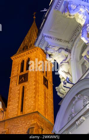 Traditional architectural detail from Ferhadija street in Sarajevo, located in the municipalities of Centar and Stari Grad. Stock Photo