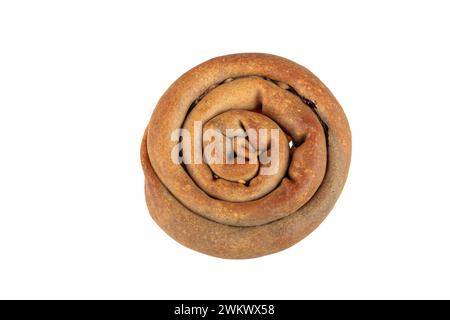 Gluten free food. Rose pastry from buckwheat flour. Homemade baked buns made of raw buckwheat with sesame. Healthy and diet concept. Stock Photo