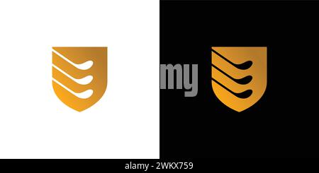 Golf safety logo design unique and modern Stock Vector