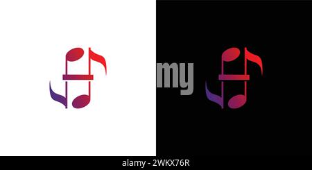 Modern and elegant H initials music logo design Stock Vector