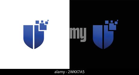 Modern and strong cyber security logo design Stock Vector