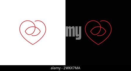 Simple and unique Heart eye logo design Stock Vector