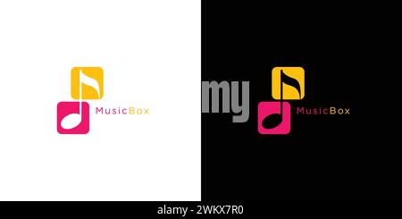 The Music Box logo design is unique and colorful Stock Vector