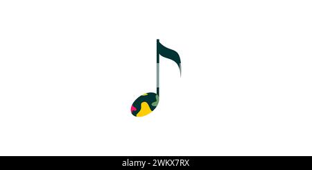 The World of Music logo design is unique and colorful Stock Vector
