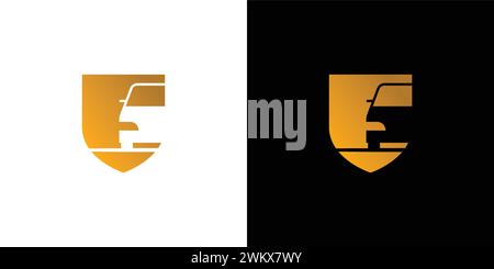Unique and modern car insurance logo design Stock Vector