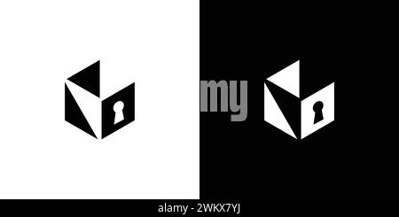 Unique and modern Key box logo design Stock Vector