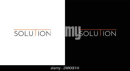 Unique and modern solution logo design Stock Vector