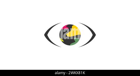 Unique and modern the eye of the world logo design Stock Vector