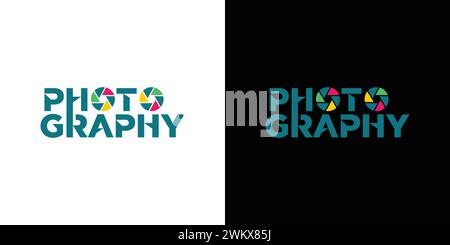 Unique and modern the Photography logo design Stock Vector