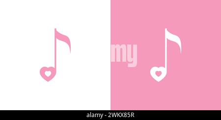 Unique and sweet Love music logo design Stock Vector