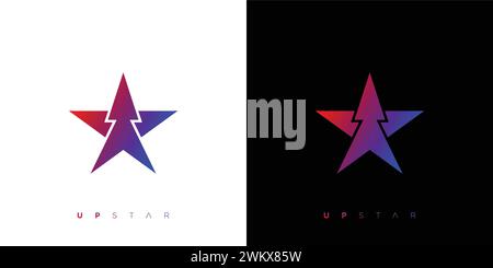 Unique and modern Up star logo design Stock Vector