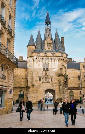 Porte Cailhau, Place du Palais, Bordeaux, Gironde Department, Aquitaine, France Stock Photo