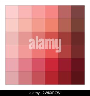 Red gradient square mosaic. Warm shades transition. Elegant burgundy patchwork. Vector illustration. EPS 10. Stock Vector
