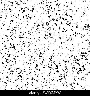 Black Messy Texture Template On White Background. Dust Overlay Distress. Grunge Elements With Grain And Noise. Vector Monochrome Illustration,Eps 10. Stock Vector