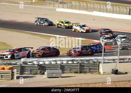 A GT3 category competition cars running on the Ricardo Tormo circuit in Cheste, Valencia, Spain Stock Photo
