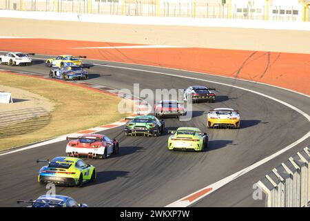 A GT3 category competition cars running on the Ricardo Tormo circuit in Cheste, Valencia, Spain Stock Photo