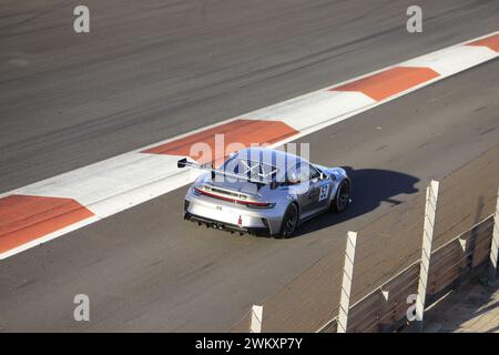 A GT3 category competition cars running on the Ricardo Tormo circuit in Cheste, Valencia, Spain Stock Photo