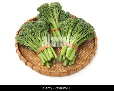 broccolini baby broccoli on white background Stock Photo