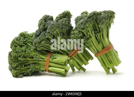 broccolini baby broccoli on white background Stock Photo