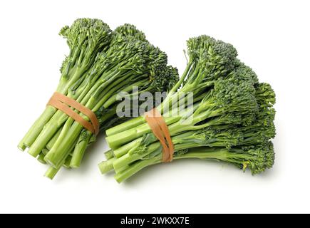 broccolini baby broccoli on white background Stock Photo