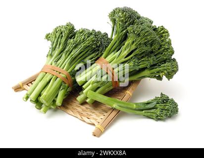 broccolini baby broccoli on white background Stock Photo