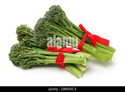 broccolini baby broccoli on white background Stock Photo