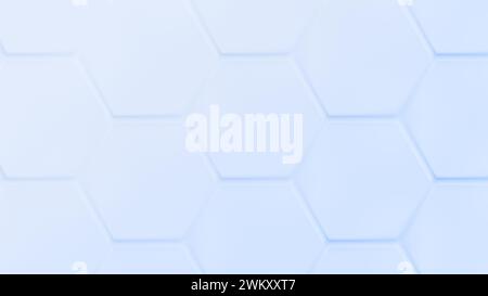 Big light blue hexagon grid pattern with shadow or 3d effect on light blue. Technology, connection and data concept. Abstract modern background. Stock Photo