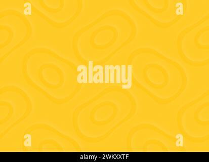 Seamless pattern of abstract geometric yellow shapes with subtle light effect or glow on bright yellow background. Abstract background with copy space Stock Photo