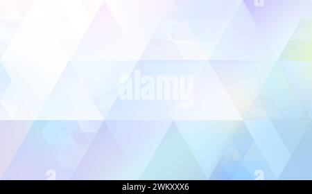 Abstract background made of many white & bright & colorful triangles in different sizes. Full frame geometric triangular shape background, copy space. Stock Photo