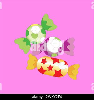 art illustration design concept of sugar lollipop Stock Vector