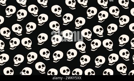 Art illustration background seamless design concept colorful icon symbol logo of skull Stock Vector