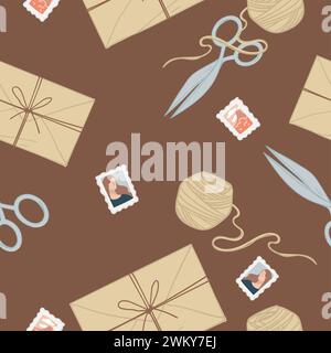 Vintage Letters Seamless Pattern Stock Vector