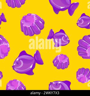 Sea Candy Delights Seamless Pattern Stock Vector
