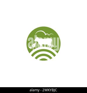 Farm Cow Logo. Agriculture logo Stock Vector