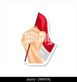 art illustration design concept of independence day of indonesia Stock Vector