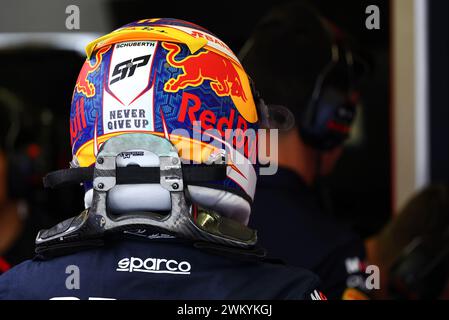 The helmet of Sergio Perez (MEX) Red Bull Racing. 12.03.2021 The helmet of Sergio Perez (MEX) Red Bull Racing. 12.03.2021