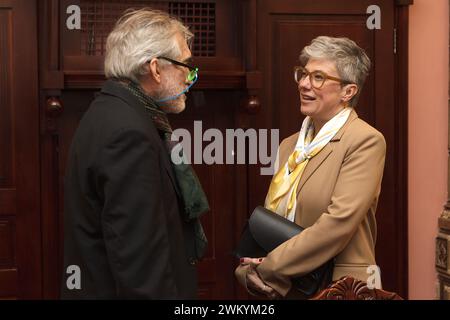 Non Exclusive: KYIV, UKRAINE - FEBRUARY 21, 2024 - Ukrainian historian Yaroslav Hrytsak and Ambassador Extraordinary and Plenipotentiary of Canada to Stock Photo