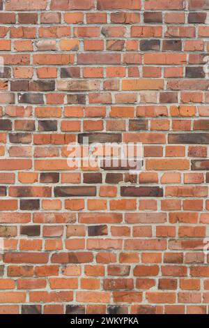 Brickwall with red, brown and black bricks Stock Photo