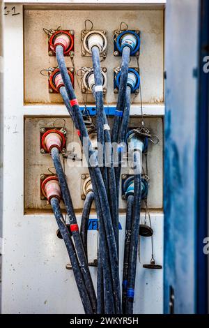 Electrical terminal box on industrial site Stock Photo