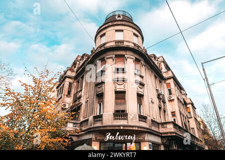 20 November 2023, Belgrade, Serbia: Famous street and district Skadarlija in Beograd old town Stock Photo