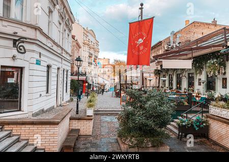 20 November 2023, Belgrade, Serbia: Famous street and district Skadarlija in Beograd old town Stock Photo